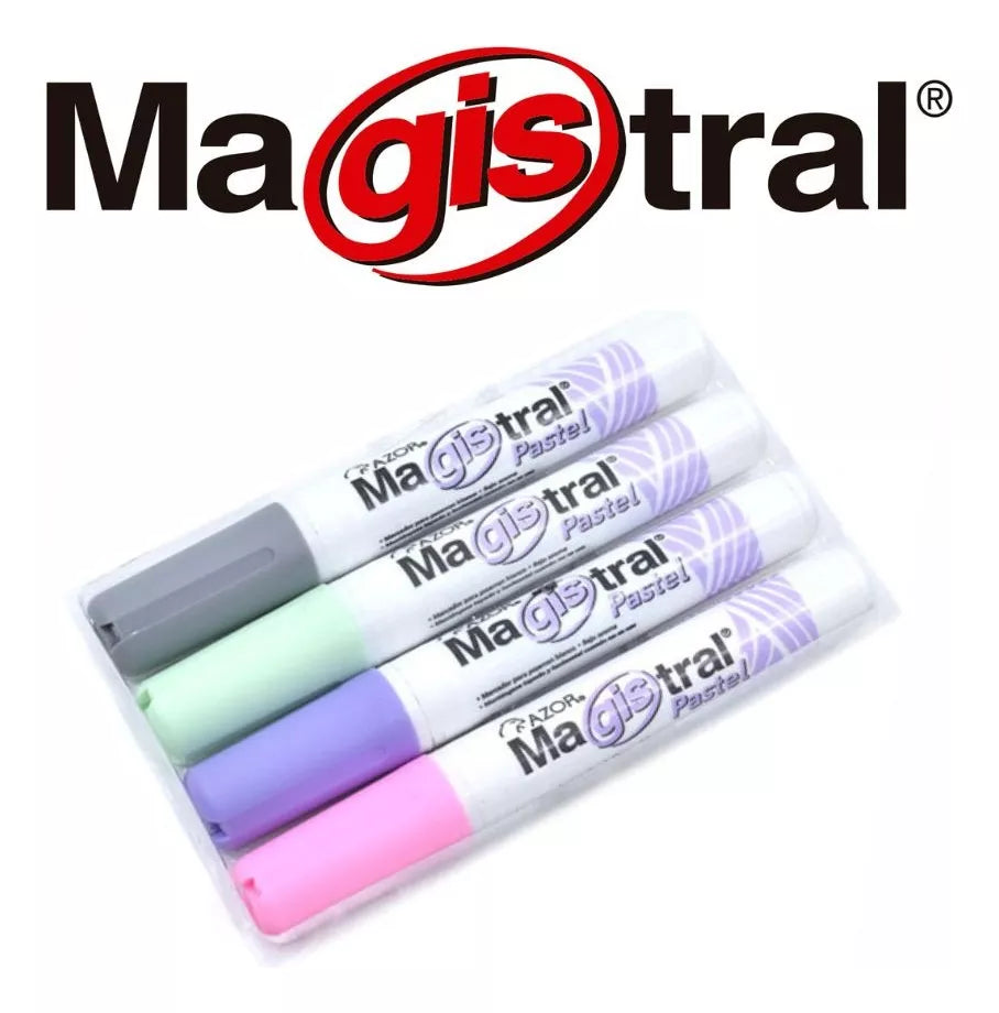 Estuche Marcador Magistral Pastel Con 4 Para Pizarrón Blanco