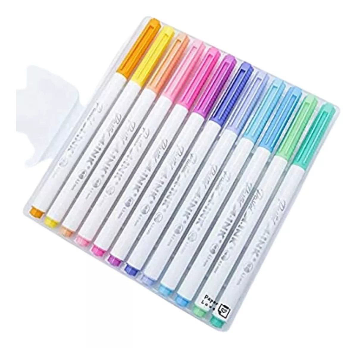 12 Plumones Marcadores A-ink Punta Tipo Pincel Color Pastel