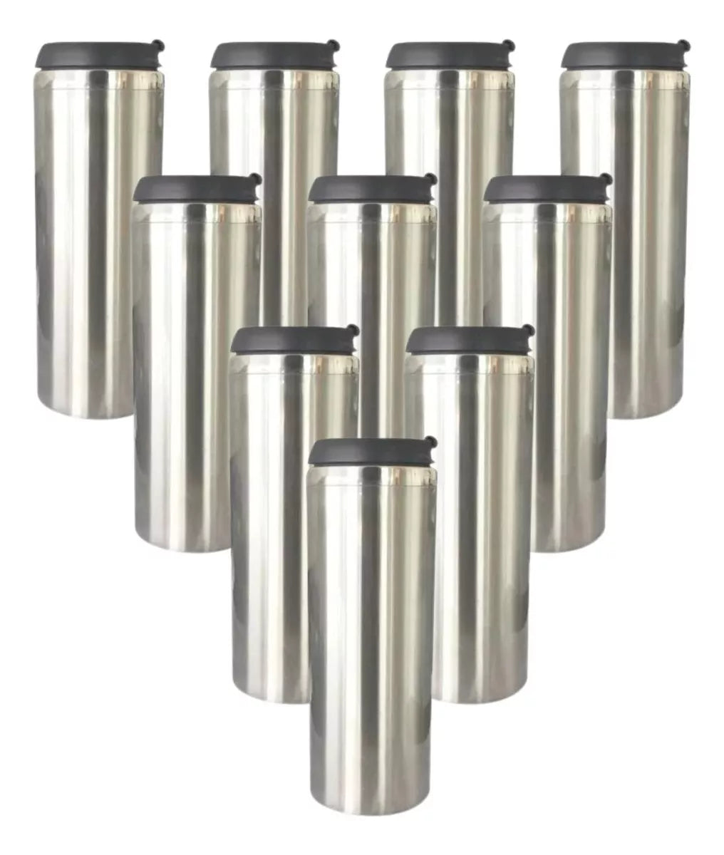 10 Vasos Termos Color Make Sublimacion Sublimar Acero 450 ml Elegir Color - MarchanteMX