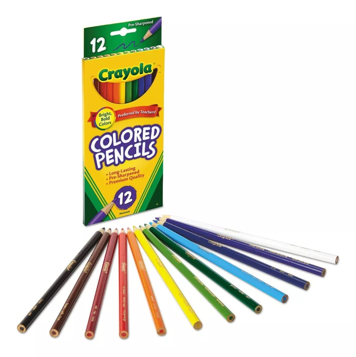 Caja 12 Lapices Colores Redondos + Sacapuntas Dibujo Crayola