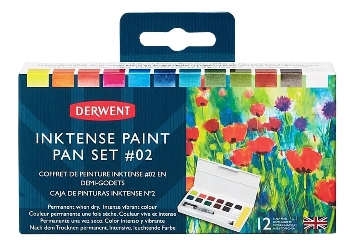 Estuche Acuarela 12 Pastillas Colores Inktense Derwent V2