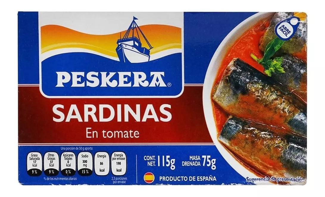 Sardinas En Tomate Peskera Lata 115g