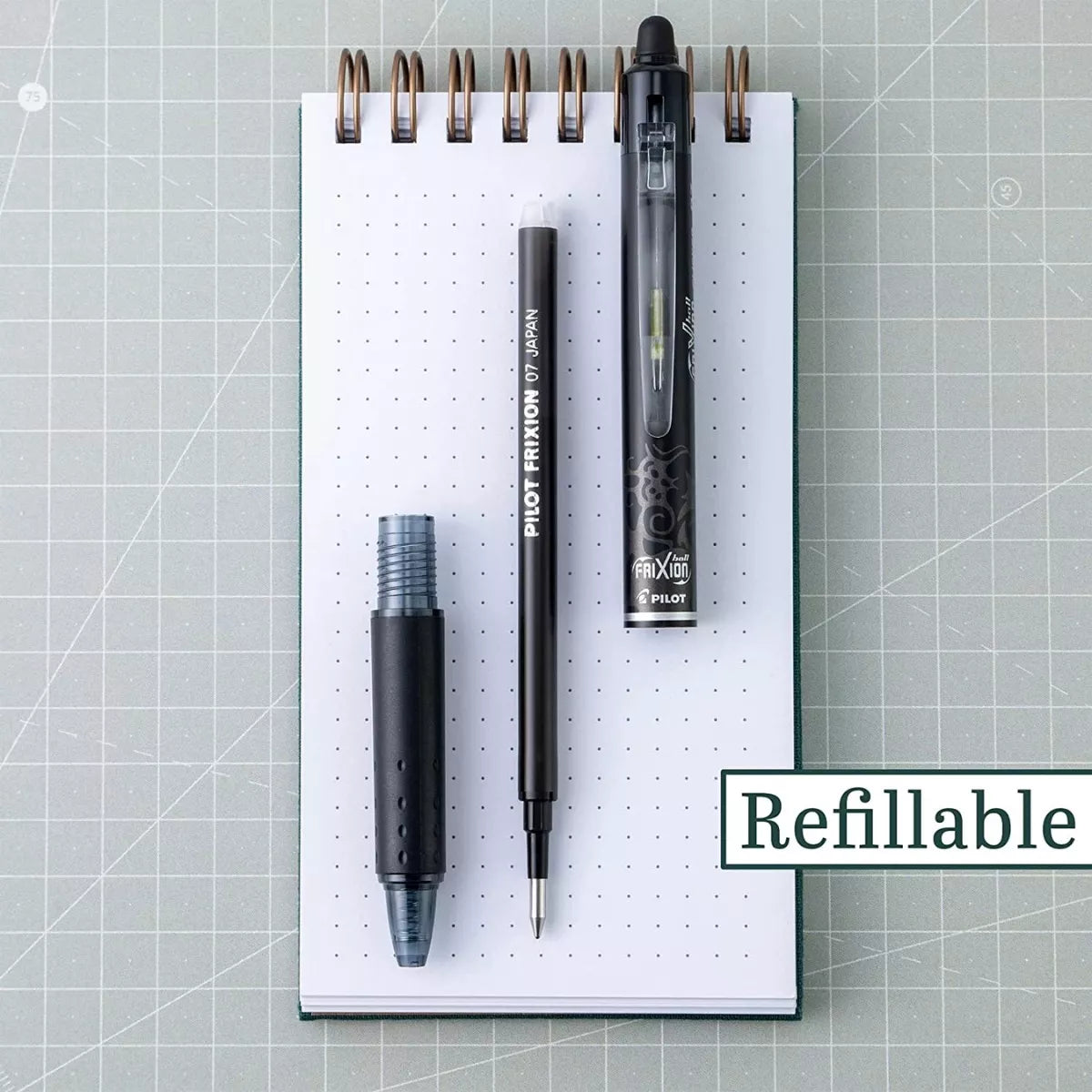 2 Plumas Pilot Frixion Clicker Retractil Tinta Borrable Gel