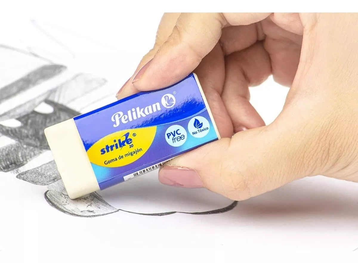 3 Gomas Borrador Migajón Superborrado Lápiz Pelikan Strike20