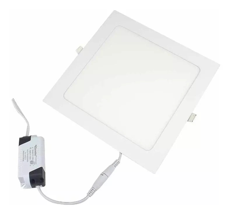 Luminario Led Sanelec 18w Cuadrado Empotrar Luz Fria Blanco