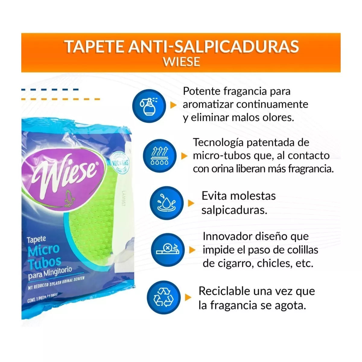 Tapete Antisalpicadura Mt Wiese P/mingitorios Varios Aromas