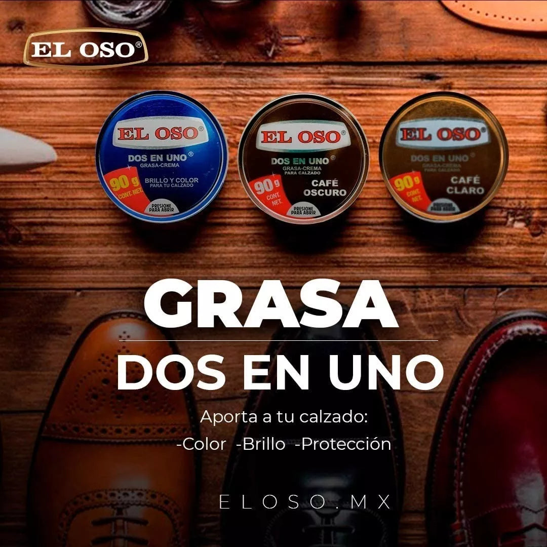 Grasa Dos En Uno El Oso De 90g Para Zapatos Color Café Claro