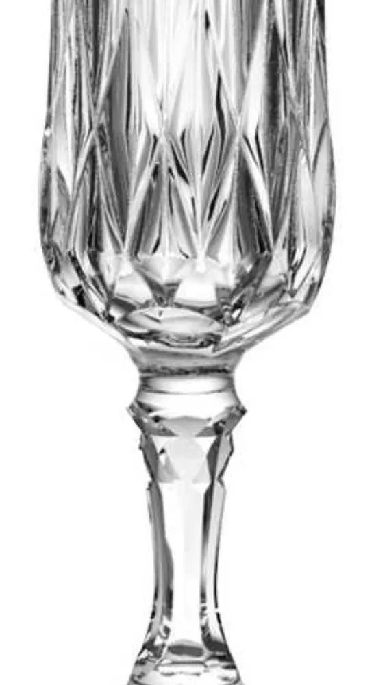 6 Copas Flauta Vino Tinto Vidrio Cristal Labrado Verzy