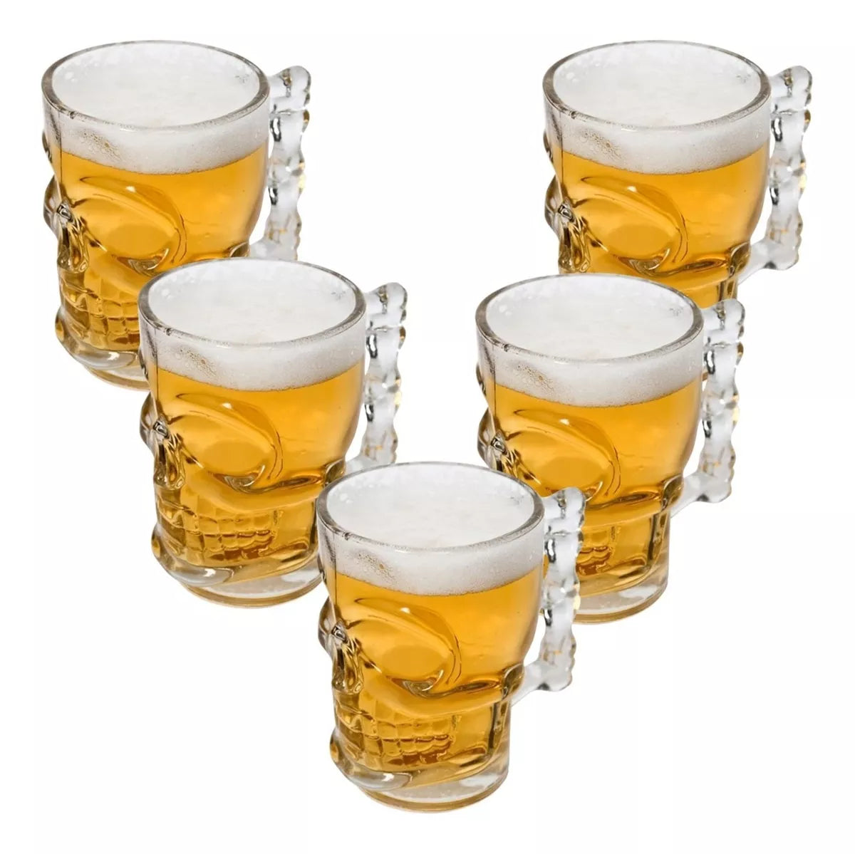 Set 6 Tarro Calavera Craneo Cervecero Michelada Grande 540ml