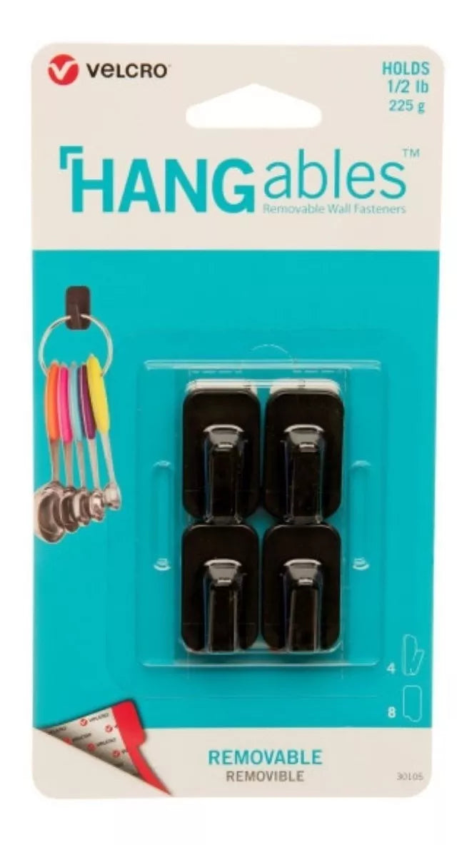 Paquete 4 Percheros Hangables Velcro Ganchos Adheribles Pared