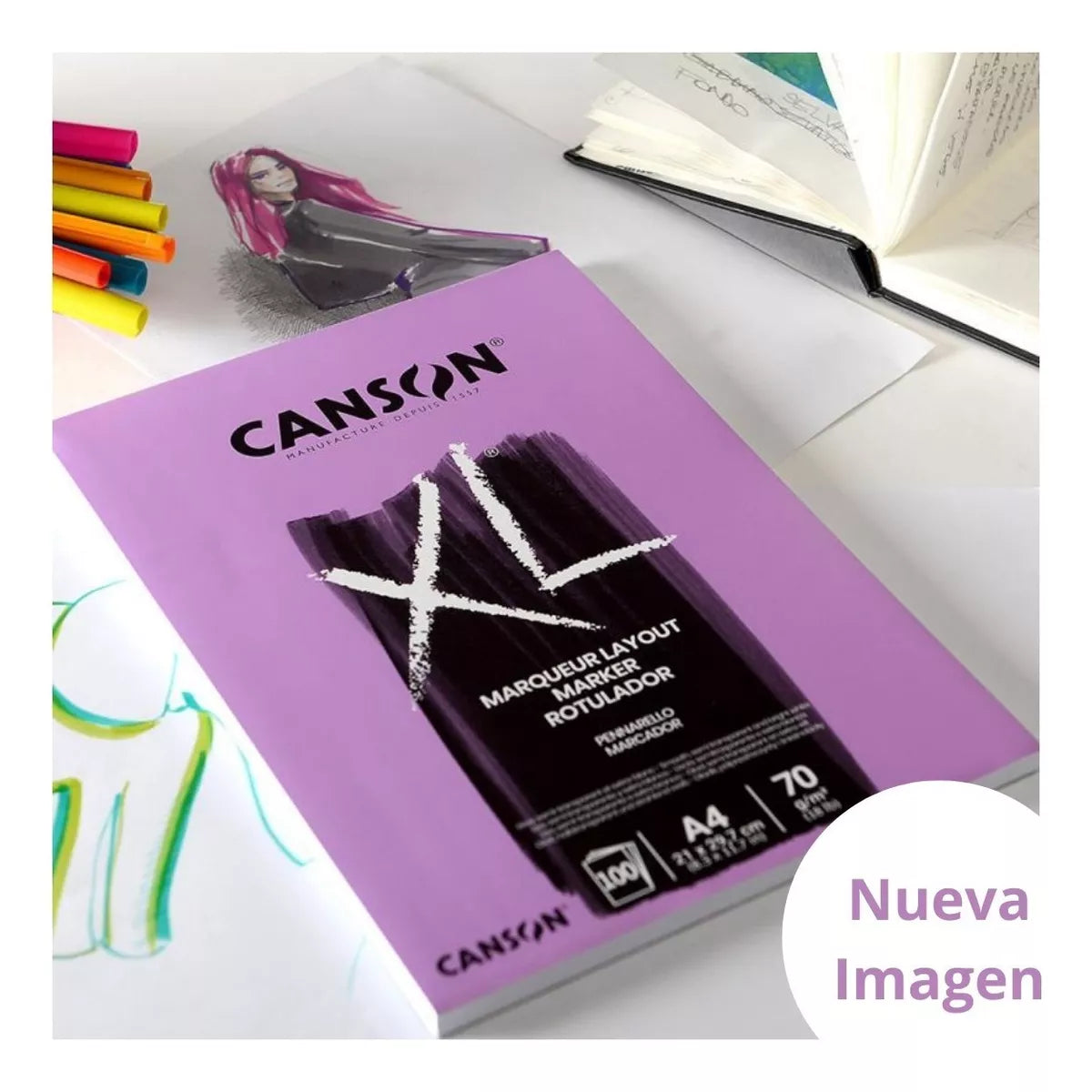 Block Canson Arte Xl Marker Especial Marcador 21x29.7 Cm 70g