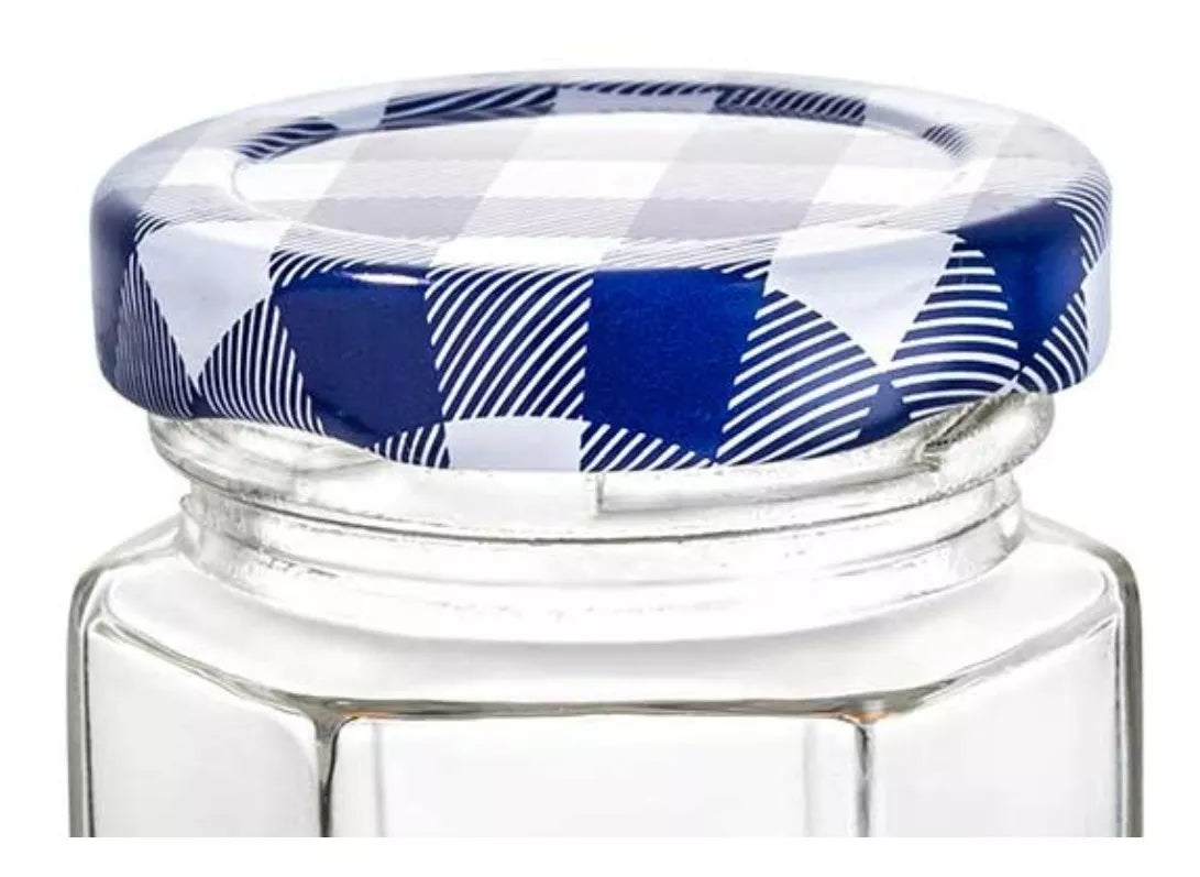 12 Frascos Mini Hexagonal Vidrio Tapa Mantel Almacena 45ml