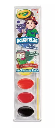 Acuarelas 8 Colores Pastillas Crayola Escolares Lavables