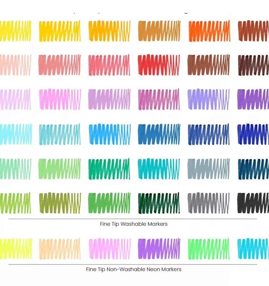 42 Plumones Niños Marcador Dibujo Punta Ancha Lavable Arteza