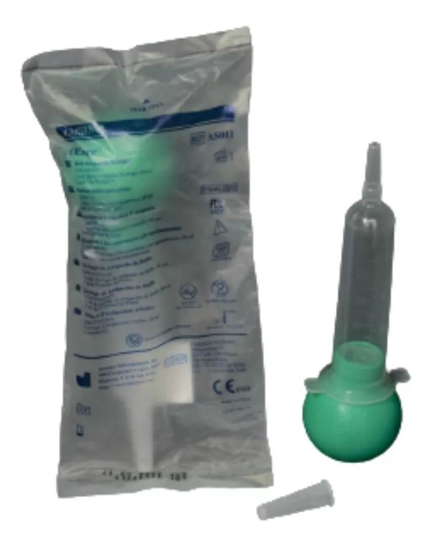 10 Jeringas Asepto Bulbo Flexible Esteril Graduada Amsino