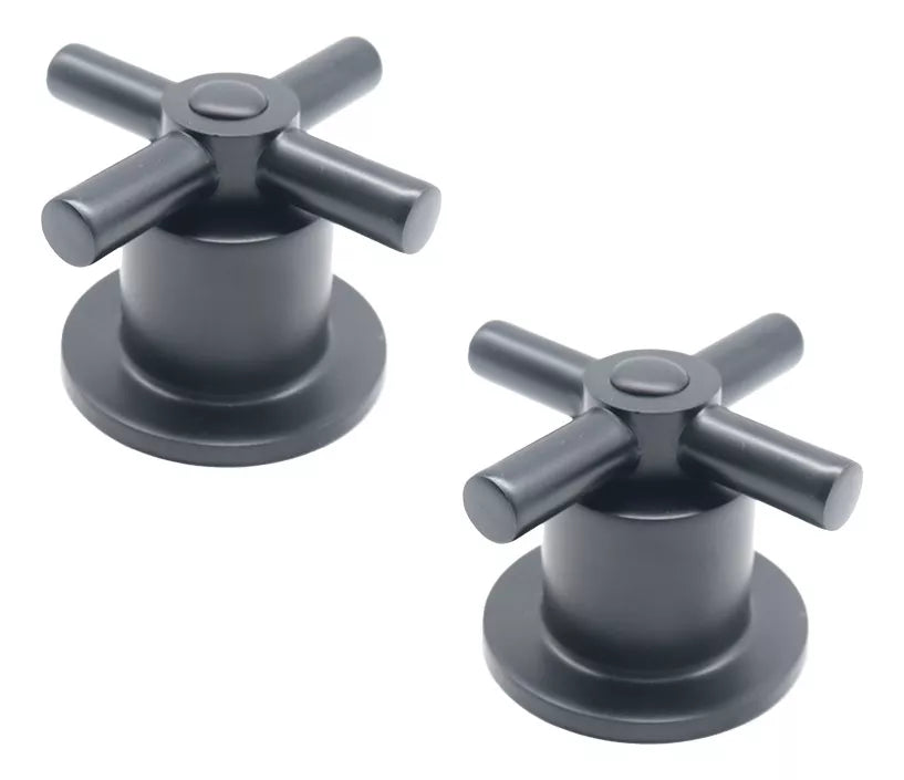 Set Manerales Regadera Meer Acabado Negro Mate Tipo Cruz