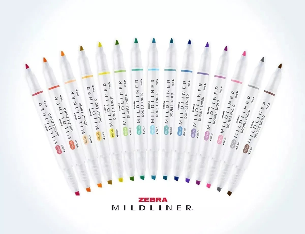 Marcadores Doble Punta Mildliner Zebra Plumones Estuche