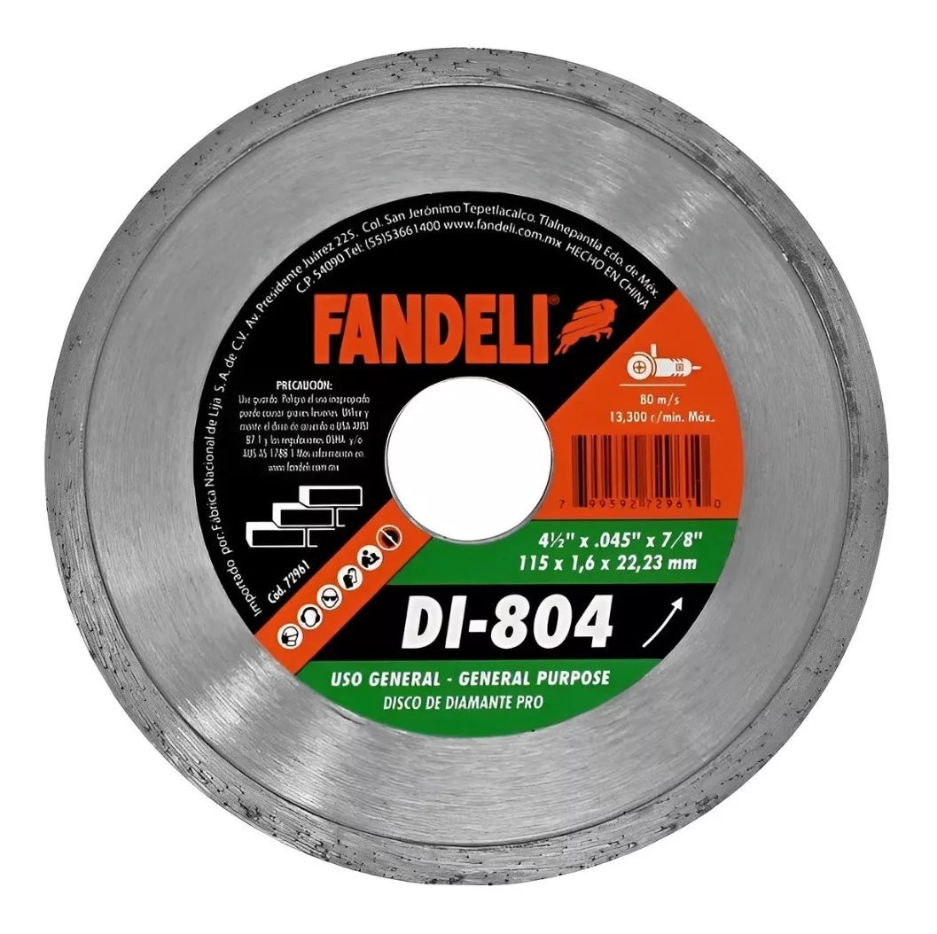 Disco Diamante Corte Continuo Loseta Marmol 4 1/2 Fandeli