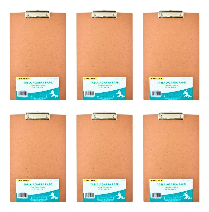 6 Tablas Agarra Papel Dietrix 9149 Tamaño Oficio Madera