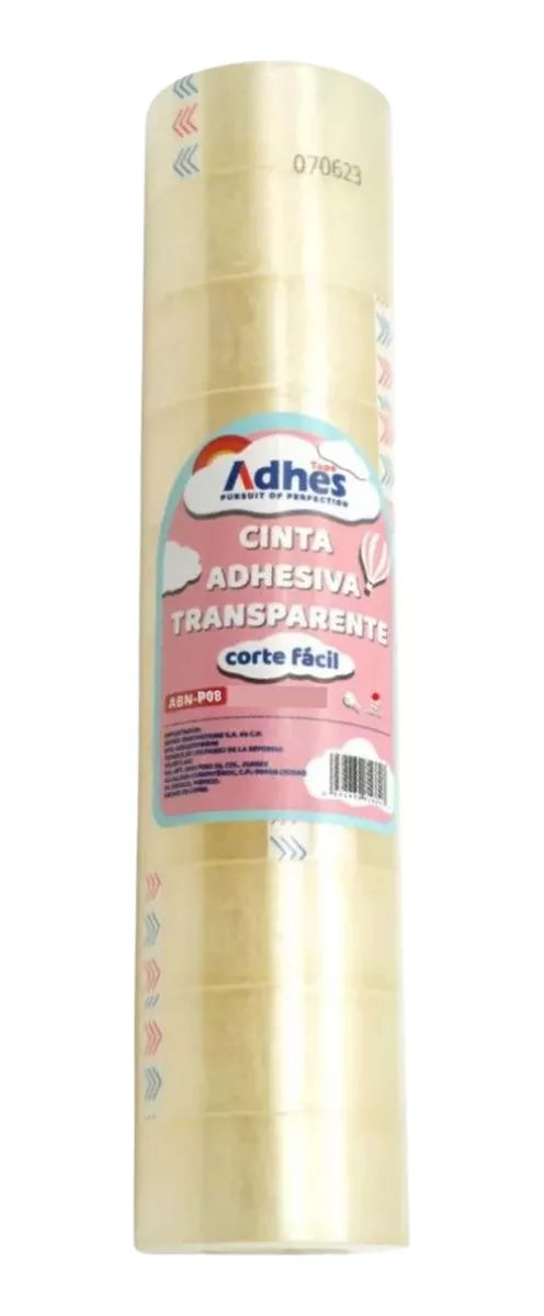 10 Cinta Adhesiva Transparente Corte Facil Adhes 18mmx33m