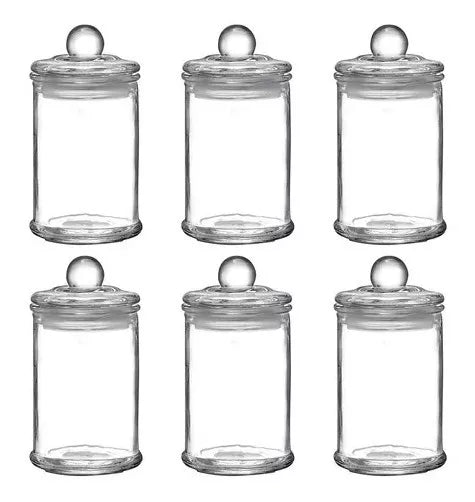 Set 6 Frascos Vidrio Almacenaje Brocalito Tapa Presion 150ml