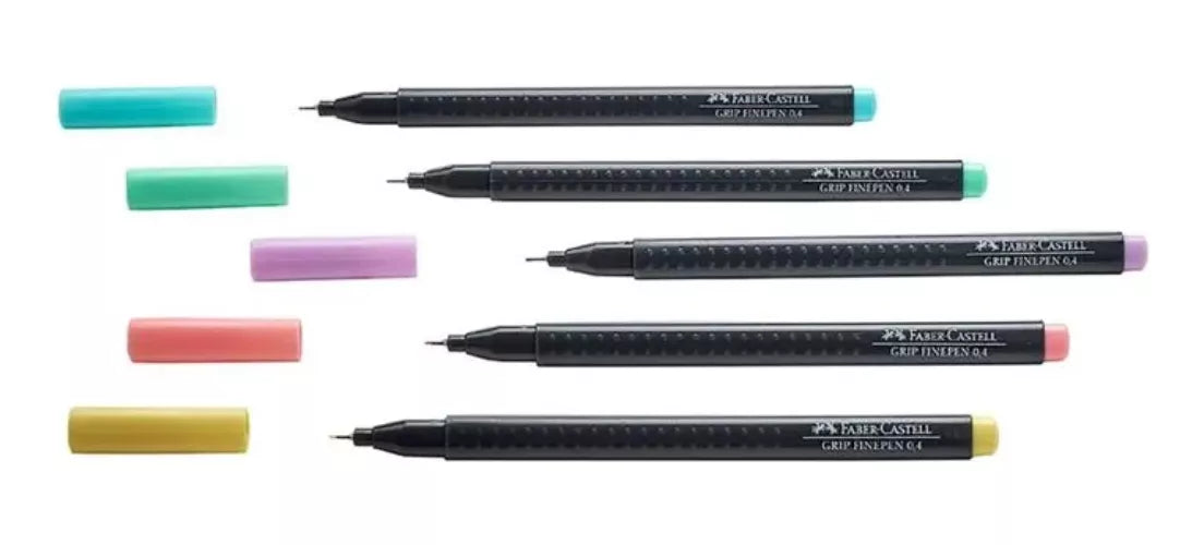 5 Rotuladores Faber Castell Pastel Grip Finepen Punta Fina