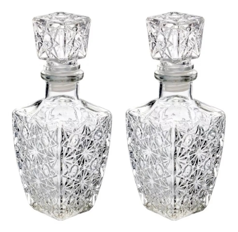 2p Licorera Diamante Grande 500ml Vino Vidrio Cristal Regalo
