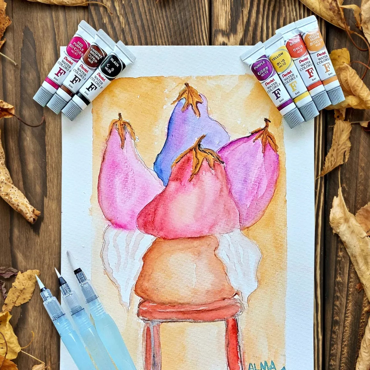 Estuche 24 Tubos Acuarelas Profesionales Pentel Arts 5ml