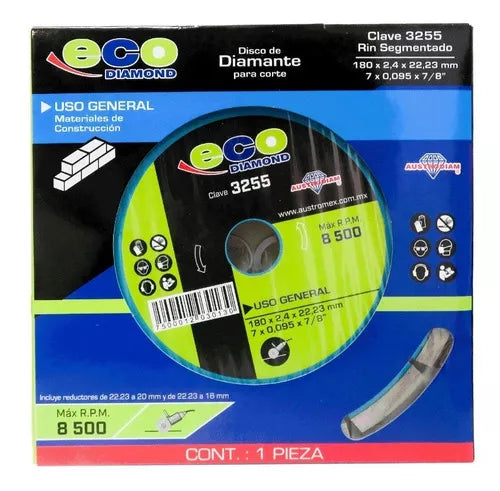 Disco Diamante Corte 3255 Austrodiam 7'' Material Abrasivo