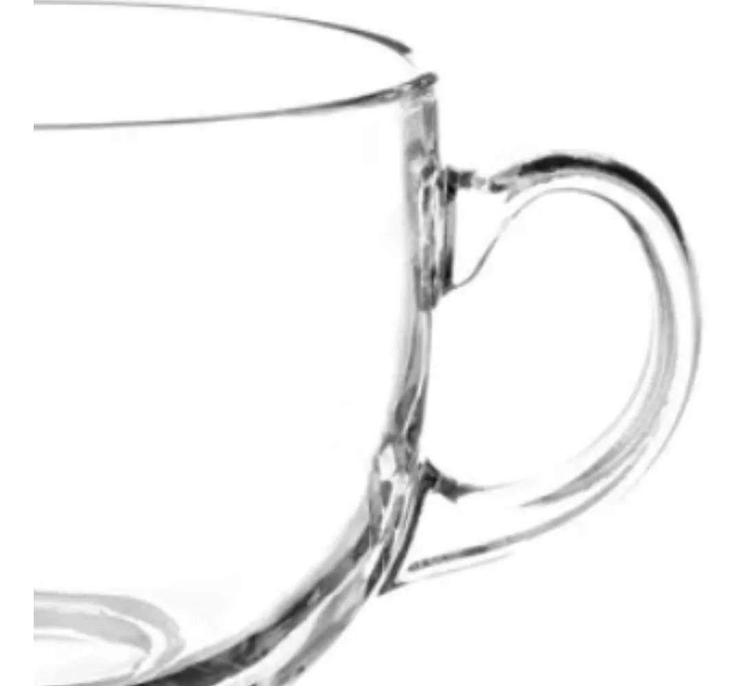 Juego 6 Tazas Café Te Grande Jumbo 500ml Vidrio Capuccino