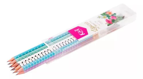 10 Lapices Grafito Kiut Hb #2 Exterior Pastel Redondos Goma