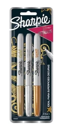 Marcadores Permanentes Sharpie Metálicos 3 Piezas