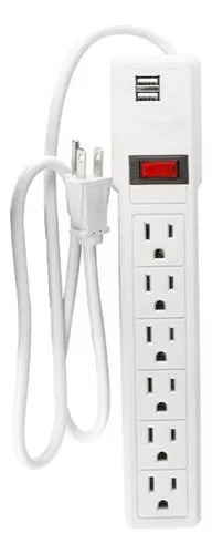 Multicontacto Sanelec 6 Contactos 2 Entradas Usb Interiores