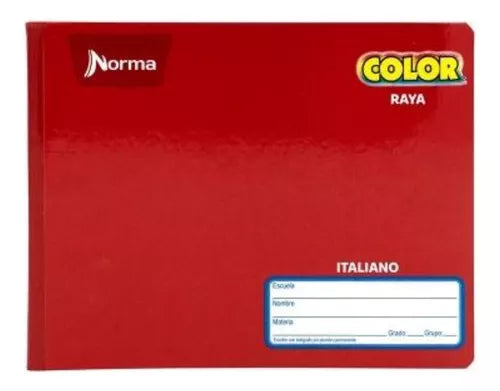 Cuaderno Forma Italiano 100 Hojas Norma Color Cosido Raya