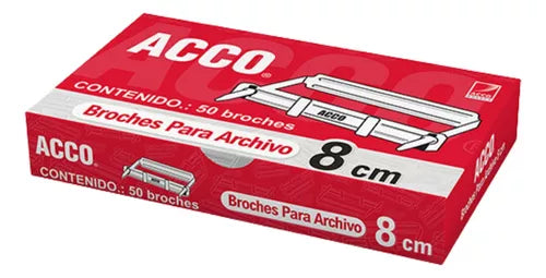 Broche Acco 8 Cm Con 50 Piezas P/archivo
