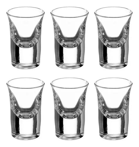 6 Vasos Tequileros Shot Conico 10ml Caballito Transparente