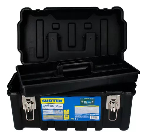 Caja Portaherramientas Plastica Surtek 17''x9''x8'' Negro