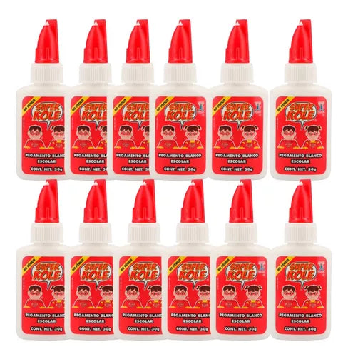 12 Pegamento Super Kole Blanco Kolaloka 30g Escolar No Toxic