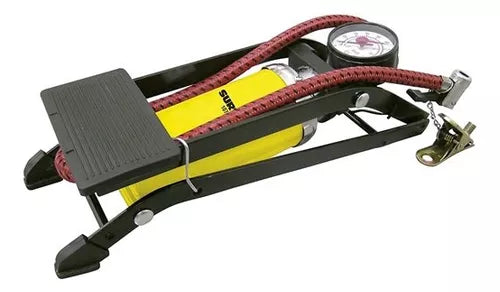Bomba Aire Pedal Surtek 1 Cilindro Manometro 11'' Amarillo