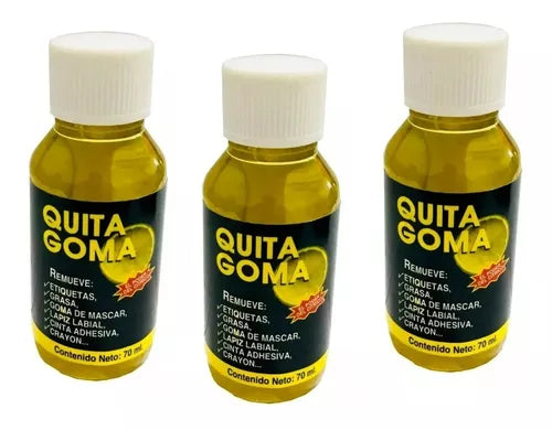 Removedor Quita Goma Pegamento 70ml Liquido Multiusos 3pz