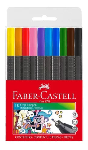 Rotuladores de Colores Faber Castell Punta Extrafino 0.4mm 10 Pz - MarchanteMX