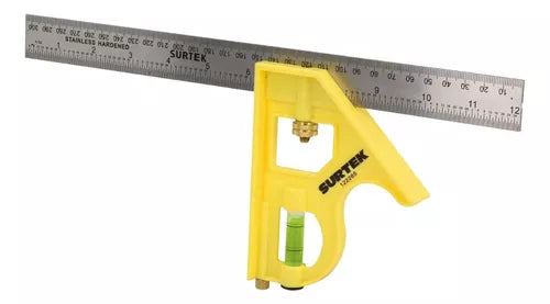 Escuadra Combinacion 12'' Surtek Nivel Trazador Acero