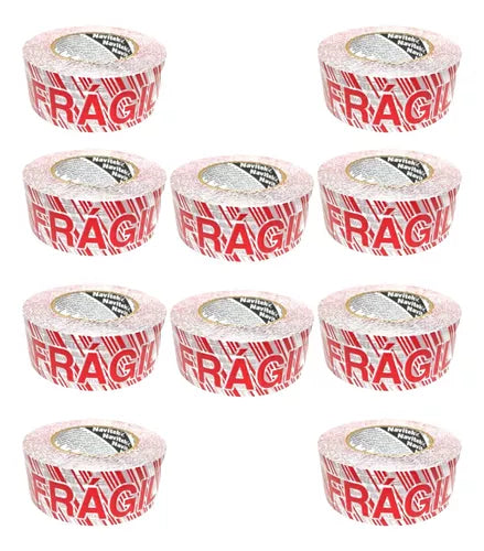 10 Pzs Cinta Adhesiva Empaque Frágil Navitek 48mm X 150m