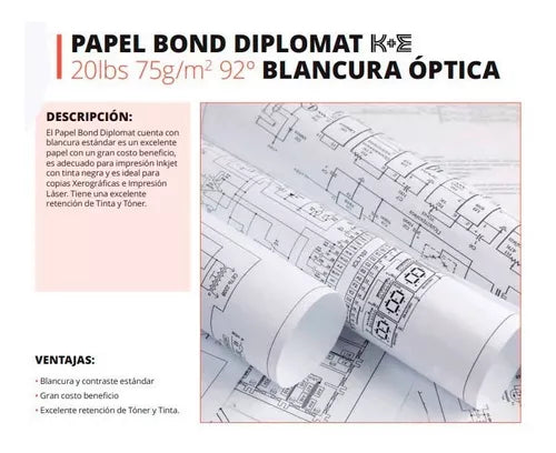 Papel Bond Kronaline Ink-jet Diplomat Ke500 Ploter Rollo