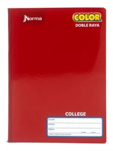 Cuaderno College 100 Hj Norma Color 360 Cosido Doble Raya