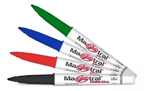 Marcadores Azor para Pizarrón Blanco 2mm Magistral Didáctico 12 Piezas Elegir Color