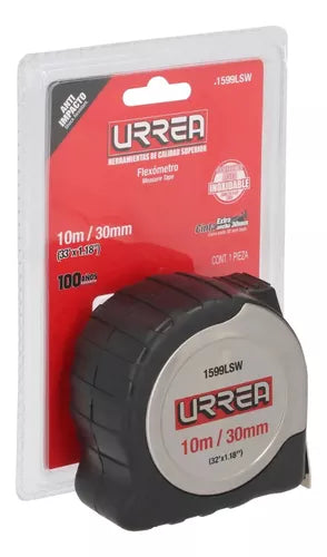 Flexometro Carcasa Acero Inoxidable Urrea 10m X 30 Mm