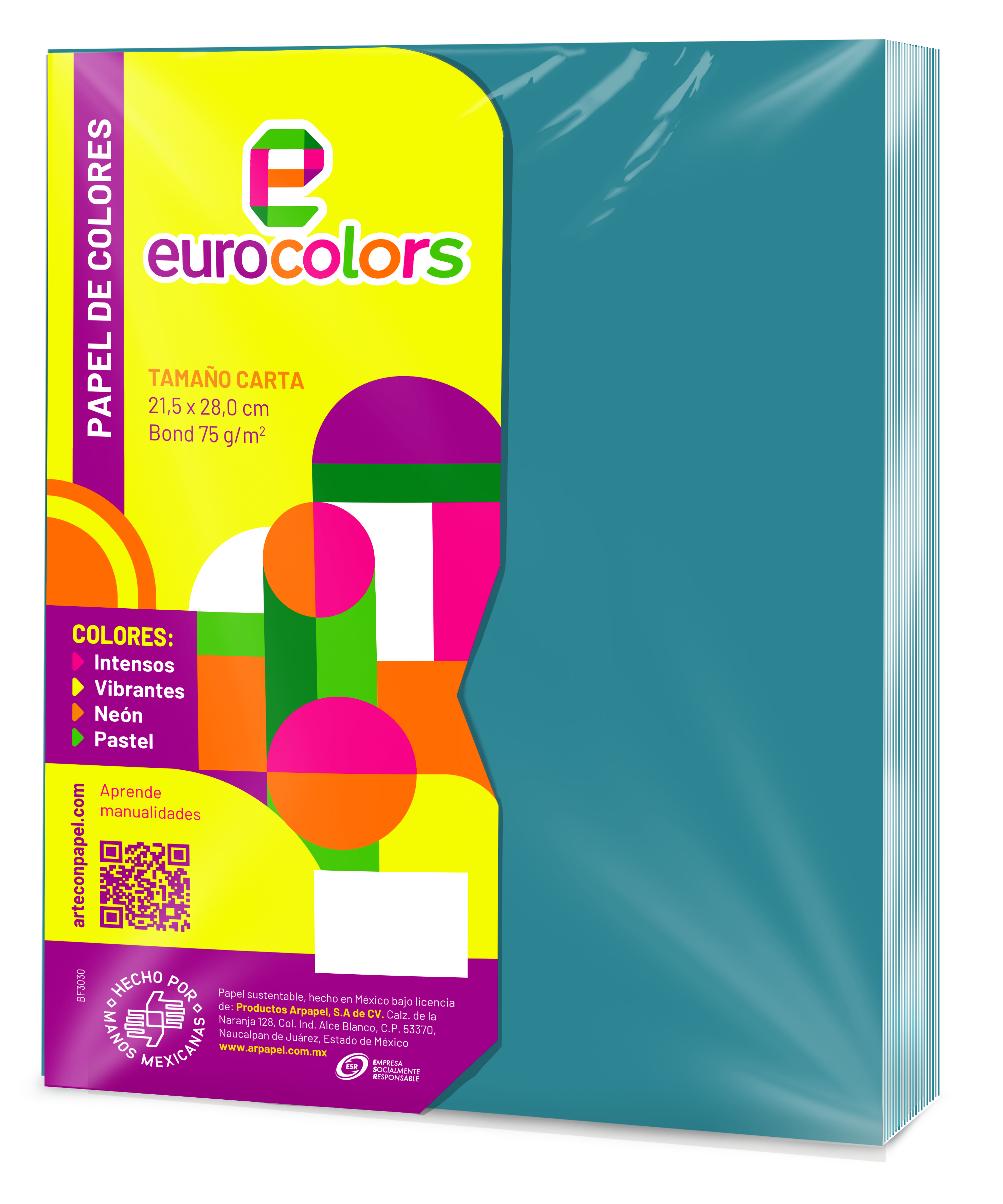 EUROCOLOR TURQUESA CARTA 100H/PQT