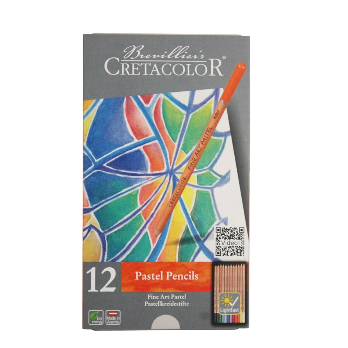 12 Lapices Colores Pastel Fine Art Cretacol Estuche Metal