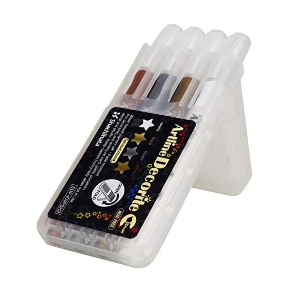 4 Marcadores Colores Metalicos Punta Pincel Artline Plumones